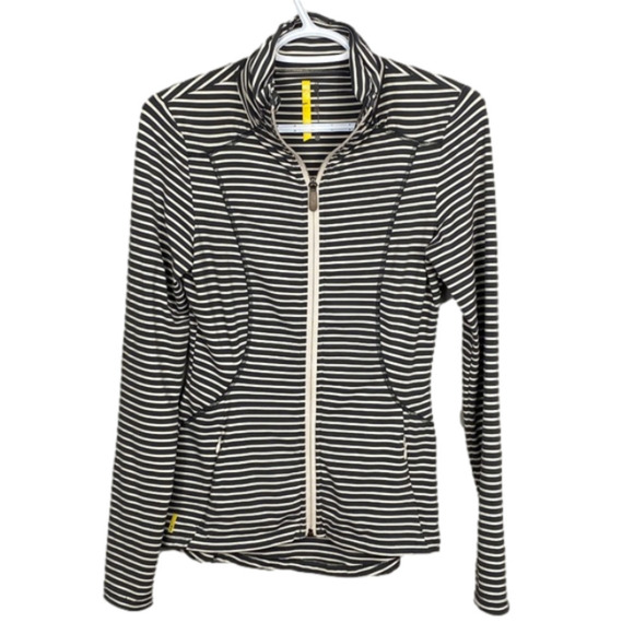 Lole full zip active jacket size XS grey and white stripe - Picture 11 of 14